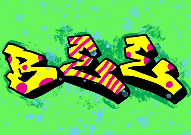 full image of bee written out